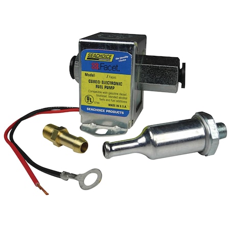 12V Cube Elect.Fuel Pump Kit W/74 Micron Filter, 30 GPH, 7.0-4.0 PSI